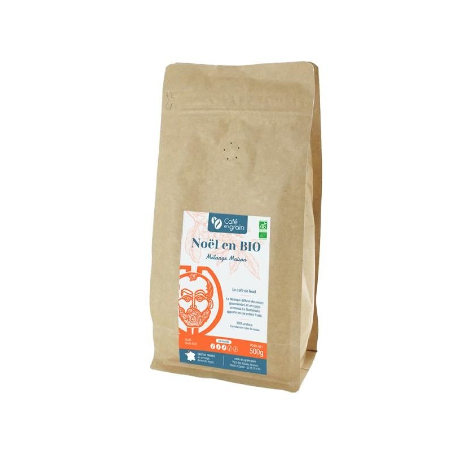 Cafe Vert-Tiges | Café mélange maison Noël en BIO - Sac 250g