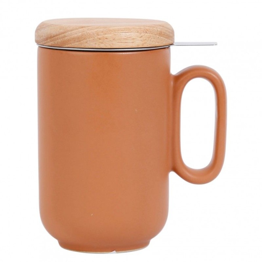 Accessoires Vert-Tiges Tasses & Mugs Avec Filtre | Tisanière WOODY terracotta