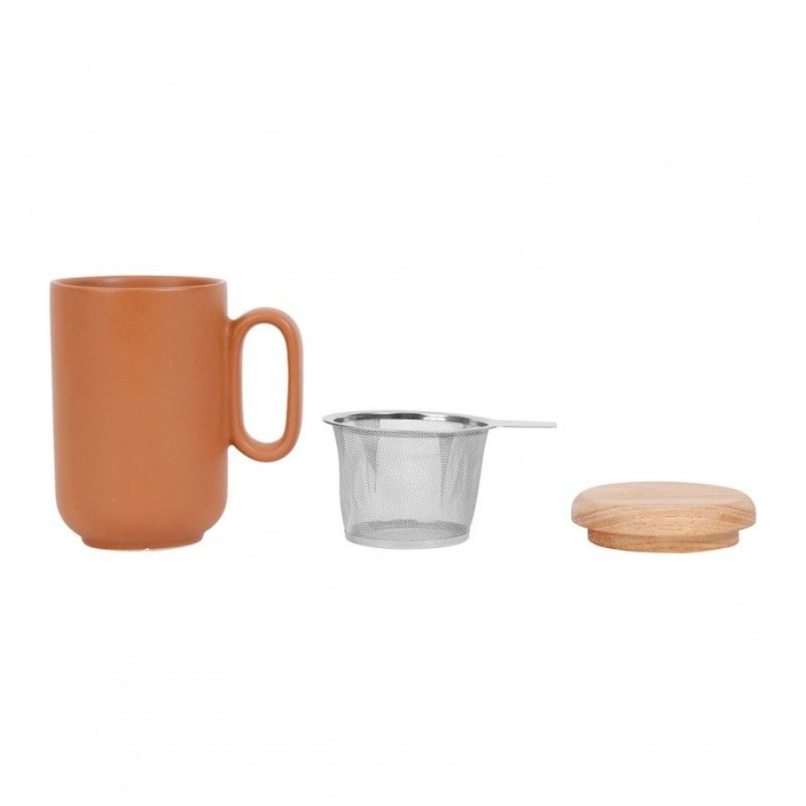 Accessoires Vert-Tiges Tasses & Mugs Avec Filtre | Tisanière WOODY terracotta