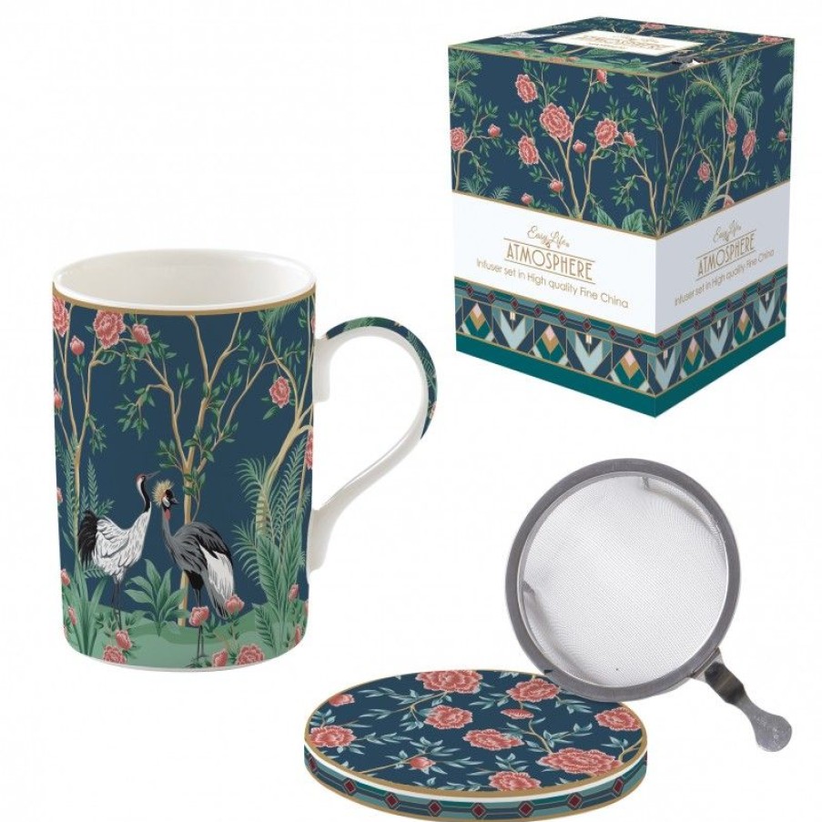 Accessoires Vert-Tiges Tasses & Mugs Avec Filtre | Coffret tisanière GRUE CENDREE