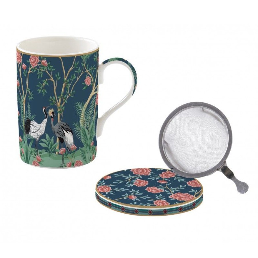 Accessoires Vert-Tiges Tasses & Mugs Avec Filtre | Coffret tisanière GRUE CENDREE