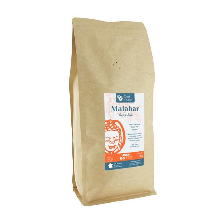 Cafe Vert-Tiges | Sac 1 kg- Café Inde MALABAR région Karnataka