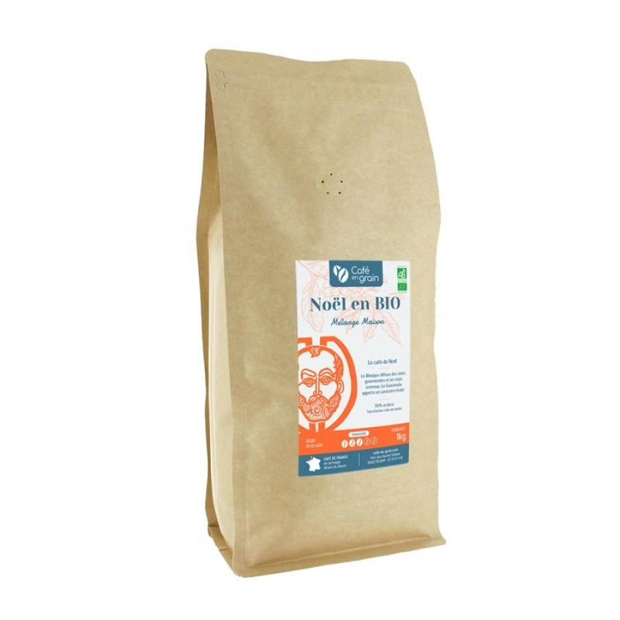 Cafe Vert-Tiges | Sac 1kg - Café mélange maison Noël en BIO