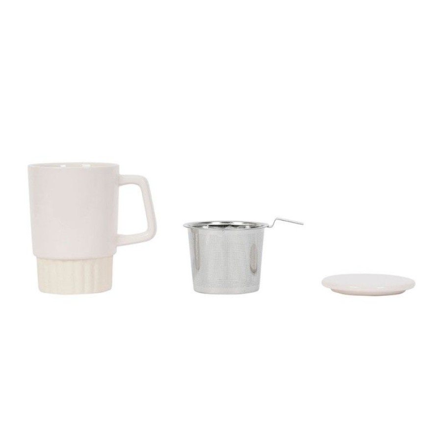 Accessoires Vert-Tiges Tasses & Mugs Avec Filtre | Tisanière SHIATSU blanche