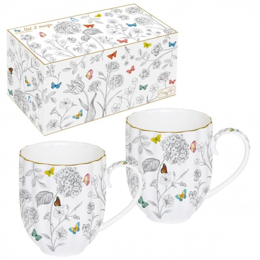 Accessoires Vert-Tiges Tasses & Mugs | Coffret mugs BUTTERFLY