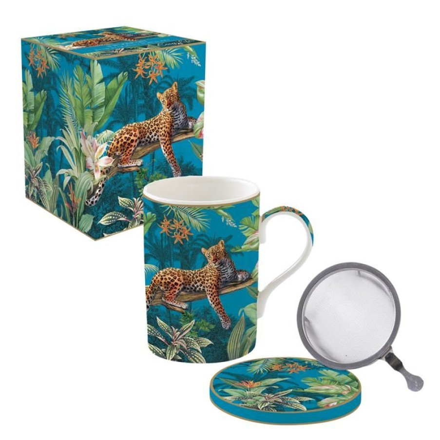 Accessoires Vert-Tiges Tasses & Mugs Avec Filtre | Coffret tisanière LEOPARD