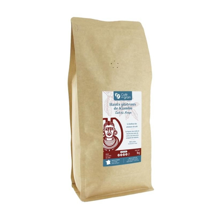 Cafe Vert-Tiges | Sac 1 kilo- Café Kenya hauts plateaux de Kiambu