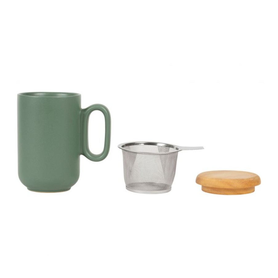 Accessoires Vert-Tiges Tasses & Mugs Avec Filtre | Tisanière WOODY verte