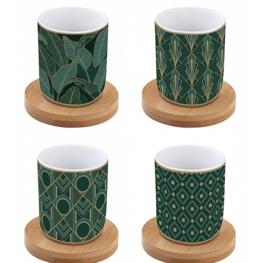 Accessoires Vert-Tiges Tasses Et Services A Cafe | Coffret gobelets à café ART DECO