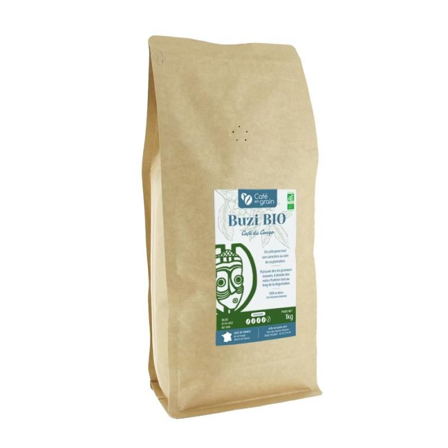 Cafe Vert-Tiges | Sac 1kg - Café BIO Congo BUZI