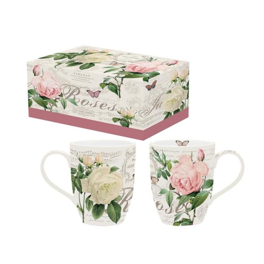 Accessoires Vert-Tiges Tasses & Mugs | Coffret mugs ROSE ANGLAISE