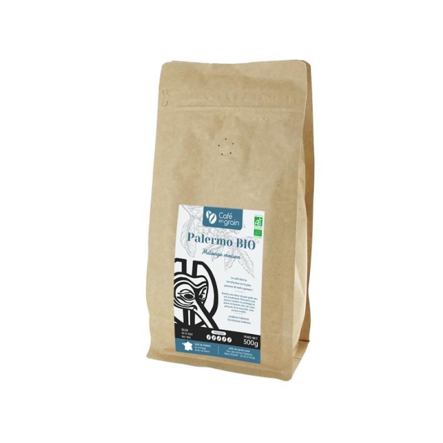 Cafe Vert-Tiges | Café mélange maison PALERMO BIO - Sac 250g