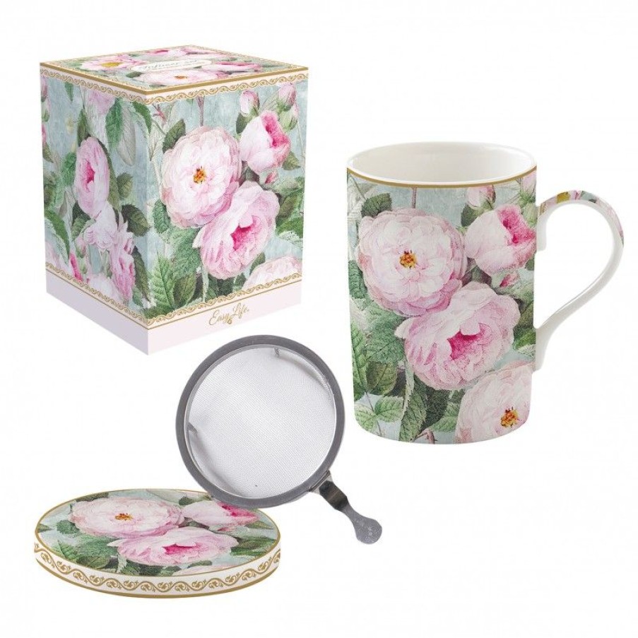 Accessoires Vert-Tiges Tasses & Mugs Avec Filtre | Coffret tisanière ROSIER ROSE