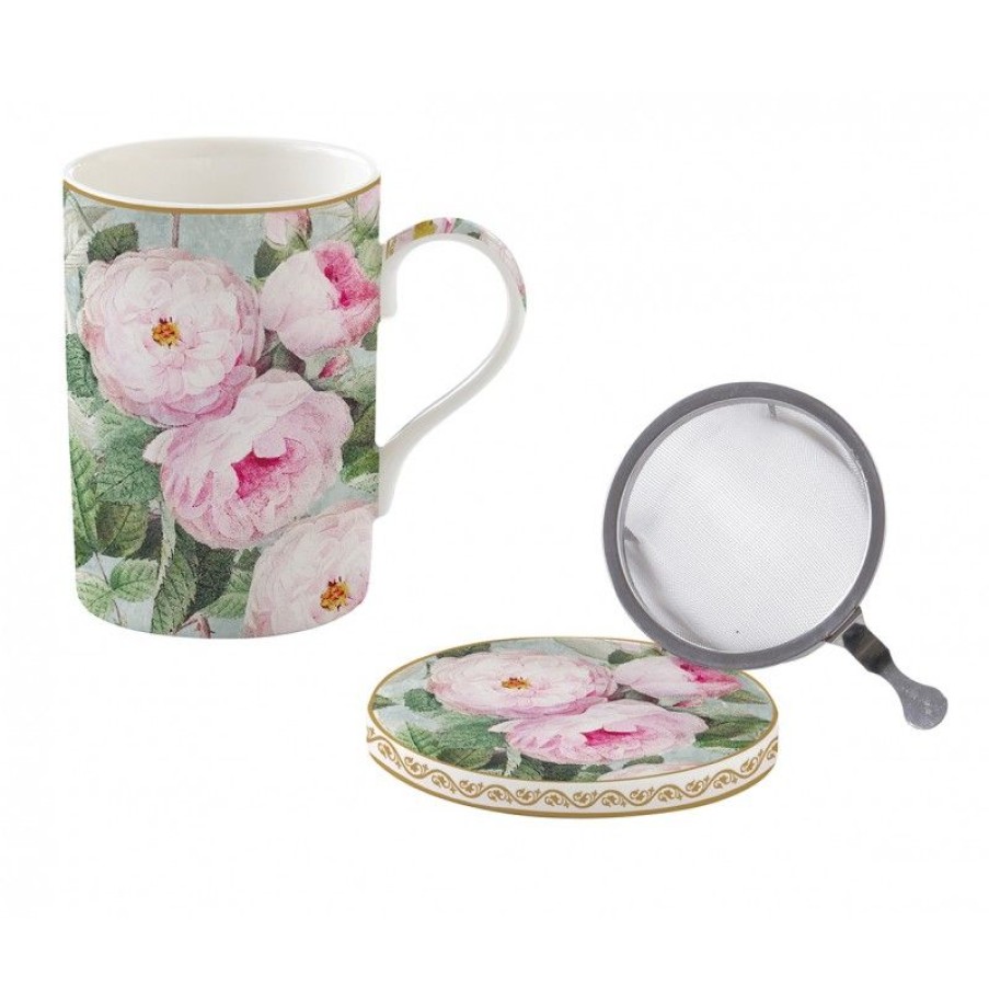 Accessoires Vert-Tiges Tasses & Mugs Avec Filtre | Coffret tisanière ROSIER ROSE